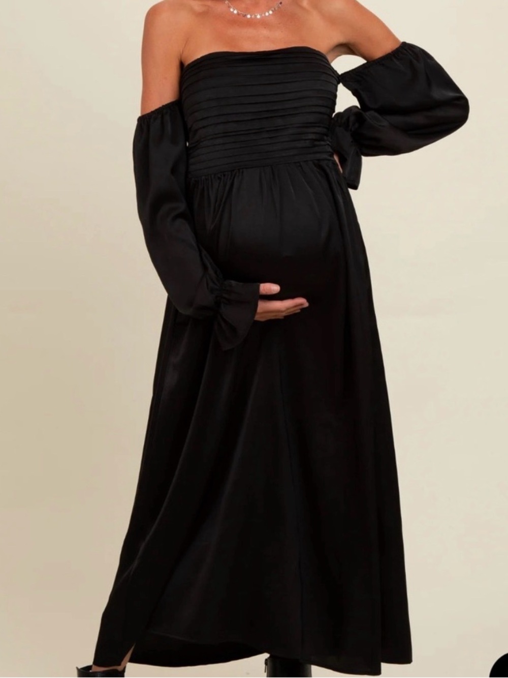 Pinkblush Black Maternity Maxi Dress